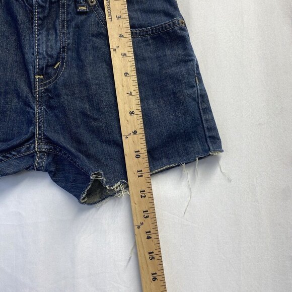 Levi’s 511 Skinny Cut-Off Raw Hem Denim Shorts Girls 12 Reg Blue Mid-Rise Used - Picture 7 of 16